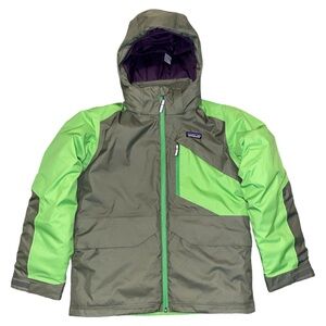 NWOT Patagonia Winter Kids Jacket Boys Medium 10 Insulated Green Hooded